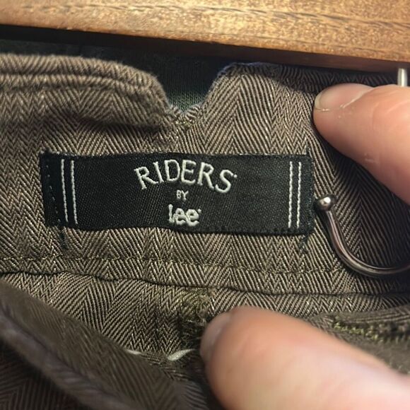 Riders by Lee Brown Herringbone Bootcut Dress Pants Career Casual Trousers - Picture 3 of 5